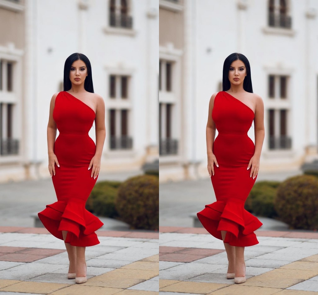 Popular African One shoulder Red Evening Bridesmaid Dress Satin Ruched Mermaid Backless Tea Length Birthday Party Prom Formal Dresses, Same as picture
Popular African One shoulder Red Evening Bridesmaid Dress Satin Ruched Mermaid Backless Tea Length Birthday Party Prom Formal Dresses, Same as picture