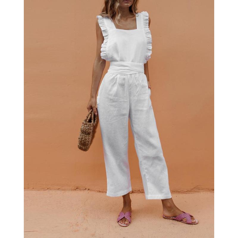 Girl Beach Suits Rompers Womens Jumpsuit Solid Ruffle Slim Overalls Bandage Backless Long Pants Women Jumpsuit Salopette Femme
Girl Beach Suits Rompers Womens Jumpsuit Solid Ruffle Slim Overalls Bandage Backless Long Pants Women Jumpsuit Salopette Femme