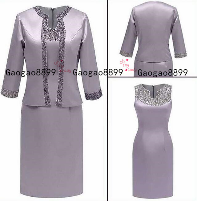 2020 modest two pieces Mother Of the Bride Dresses stain Jacket long sleeve Custom Made knee length beaded sequins Mother suit party wear
2020 modest two pieces Mother Of the Bride Dresses stain Jacket long sleeve Custom Made knee length beaded sequins Mother suit party wear
