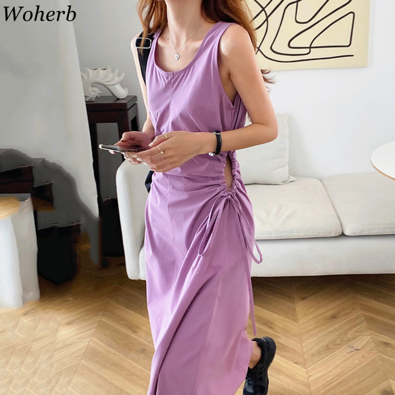 Woherb Women Dress Chic Solid Korean Clothes Drawstring Sexy Hollow Out Vestidos Solid High Waist Slim Fit Robe Streetwear 92824, Black
Woherb Women Dress Chic Solid Korean Clothes Drawstring Sexy Hollow Out Vestidos Solid High Waist Slim Fit Robe Streetwear 92824, Black