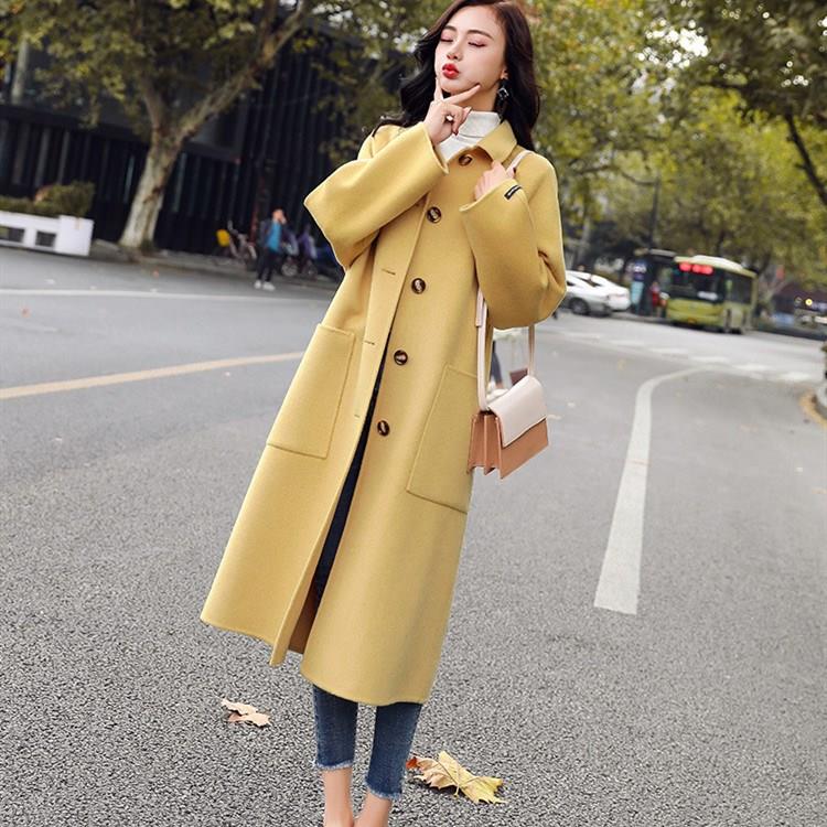 Elegant Long Thin Women Coat Pockets Solid Color Loose Female Outerwear Women Turn-Down Collar Casual Overcoats, Black
Elegant Long Thin Women Coat Pockets Solid Color Loose Female Outerwear Women Turn-Down Collar Casual Overcoats, Black