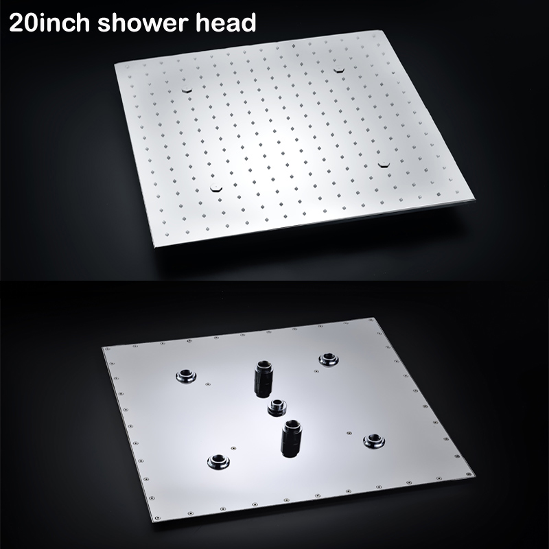 Color Changing SPA Mist Rainfall Shower Head 16"/20" Temperature Sensor LED Faucets Bathroom Rain Overhead Panel