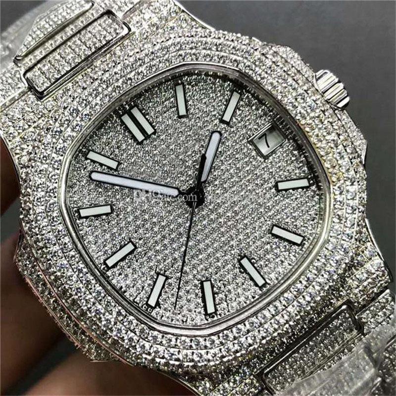 New Diamond Watch 5719/10G-010 Watch Swiss Cal.324SC Automatic Sapphire Crystal Date Display 18K platinum Full Diamond Mens Watch
New Diamond Watch 5719/10G-010 Watch Swiss Cal.324SC Automatic Sapphire Crystal Date Display 18K platinum Full Diamond Mens Watch