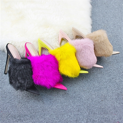 Luxury rabbit fur fish mouth high-heeled sandals slippers PU solid color low-top large size female pointed toe stiletto size 35-42 yellow bl
Luxury rabbit fur fish mouth high-heeled sandals slippers PU solid color low-top large size female pointed toe stiletto size 35-42 yellow bl