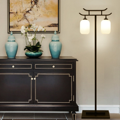 LED Modern Chinese Style Lamp High-grade Creative Artistic Classical Contracted Sitting Room Adornment Restoring Floor Lamp