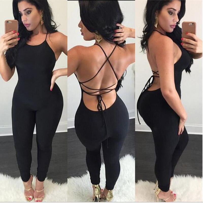 Women Summer Sexy Jumpsuits Spaghetti Strap Women Backless Hollow Out lace-up Sleeveless Solid Club Party Female Jumpsuit, Wine red
Women Summer Sexy Jumpsuits Spaghetti Strap Women Backless Hollow Out lace-up Sleeveless Solid Club Party Female Jumpsuit, Wine red