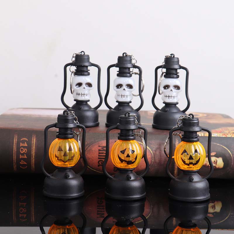 Halloween Portable Pumpkin Face Skull LED Light Lamp Flashing Decoration Night Lights for Party Bar Bedroom Home Festival Accessories
