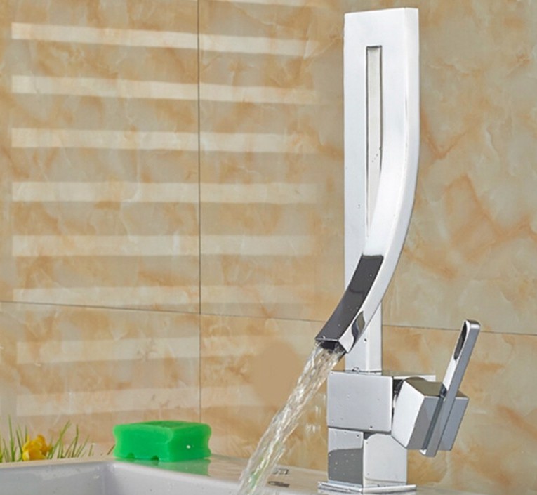 Modern Stylish Kitchen Faucet Hot And Cold Water Unique Bend Deck Moute Mixer Bathroom Faucet Torneiras Para Pia De Banheiro