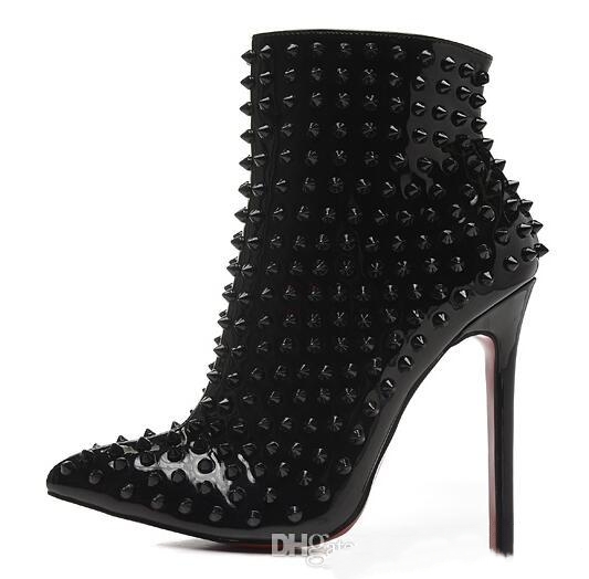 2018 Black red Leather with Spikes Pointed Toes Womens Ankle Boots Fashion Sexy Ladies Red Bottom High Heels Shoes Pumps
2018 Black red Leather with Spikes Pointed Toes Womens Ankle Boots Fashion Sexy Ladies Red Bottom High Heels Shoes Pumps