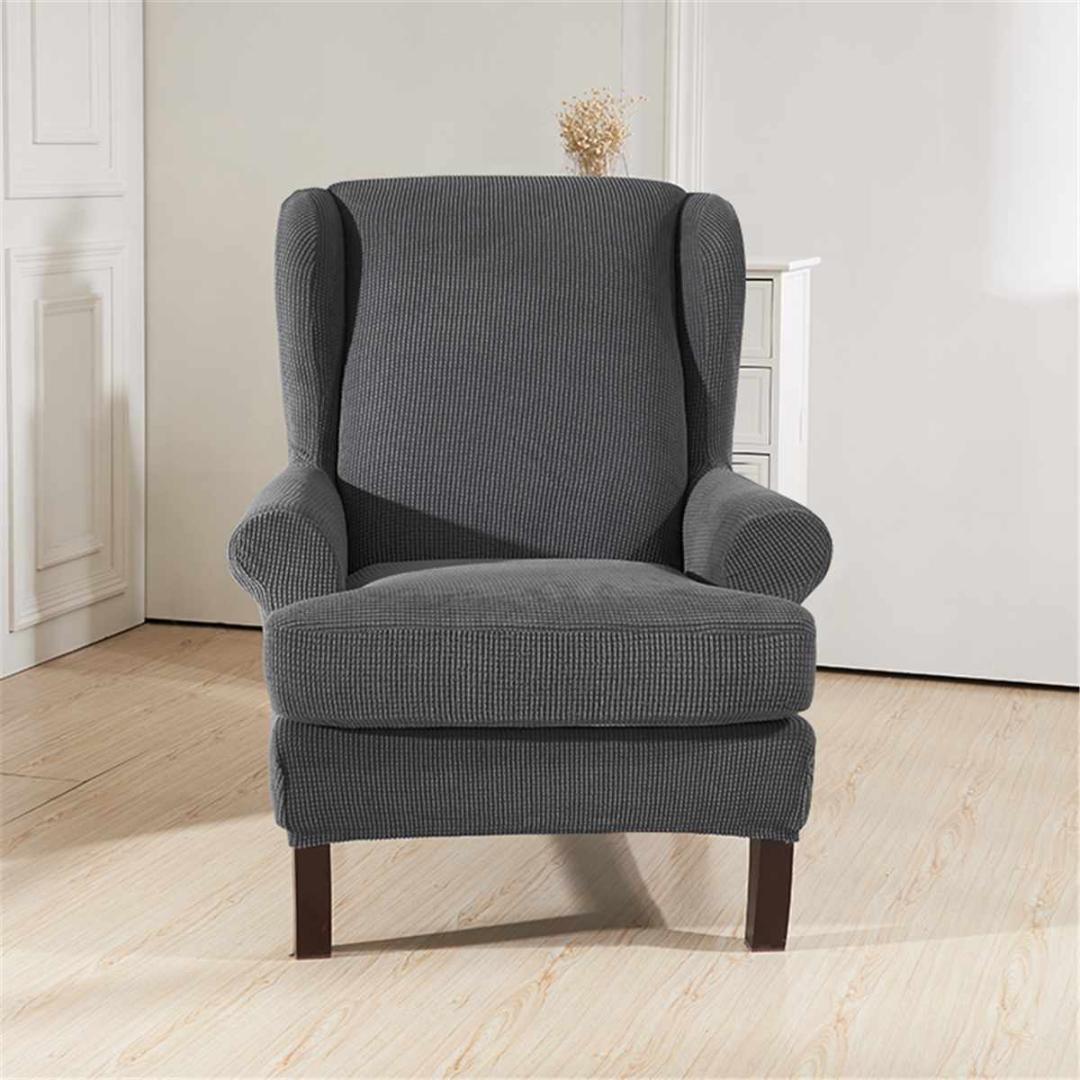 Elastic Armchair Wingback Wing Sofa Back Chair Cover Sloping Arm King Back Chair Cover Stretch Protector SlipCover Protector5026308
