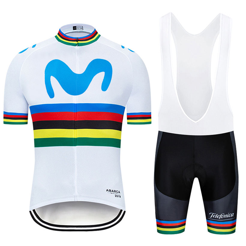 2019 TEAM WHITE Colorful M Cycling jersey 20D PAD bike shorts sets mens Ropa Ciclismo Maillot Culotte bicycling top bottoms suit