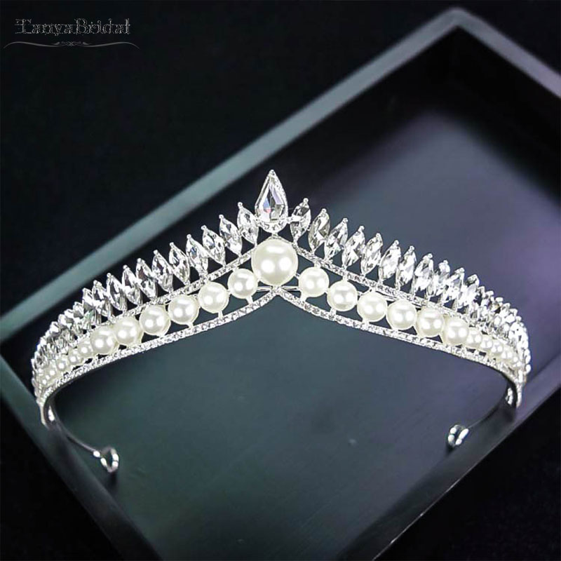 Crystal pearls wedding bridal Crown simple elegant vintage hair assceeories DH040
Crystal pearls wedding bridal Crown simple elegant vintage hair assceeories DH040