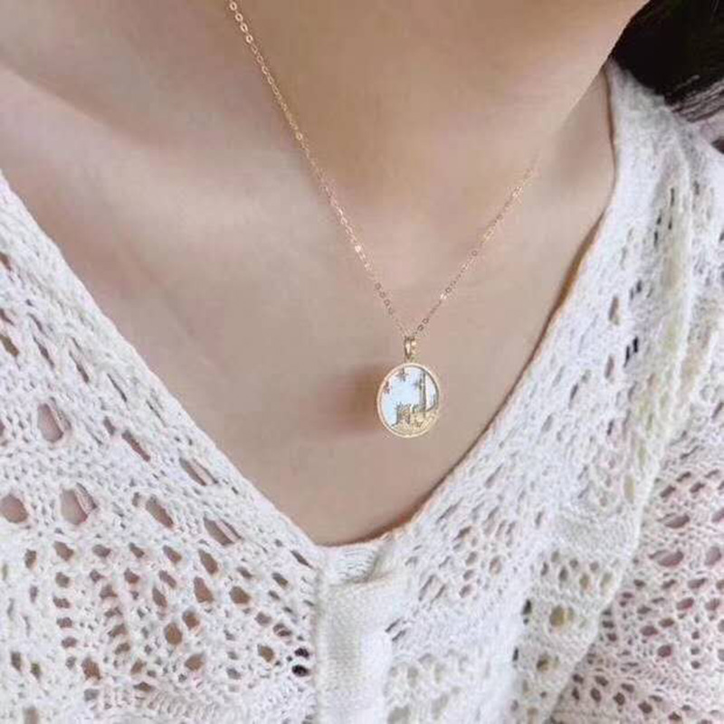 Vintage Castle Necklace Sky Carving Castle Shape Pendant Necklace Women Accessories Fashion Jewelry Girl Gift
Vintage Castle Necklace Sky Carving Castle Shape Pendant Necklace Women Accessories Fashion Jewelry Girl Gift