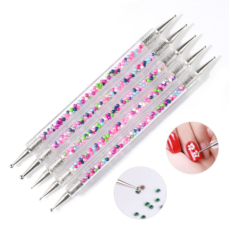 Acrylic Nail Art Dotting Pen UV Gel Painting Drawing Nail Art Dot Point Drill Pen Double Head Decorations Manicure Tools Pluma Punteadora Para Decorac