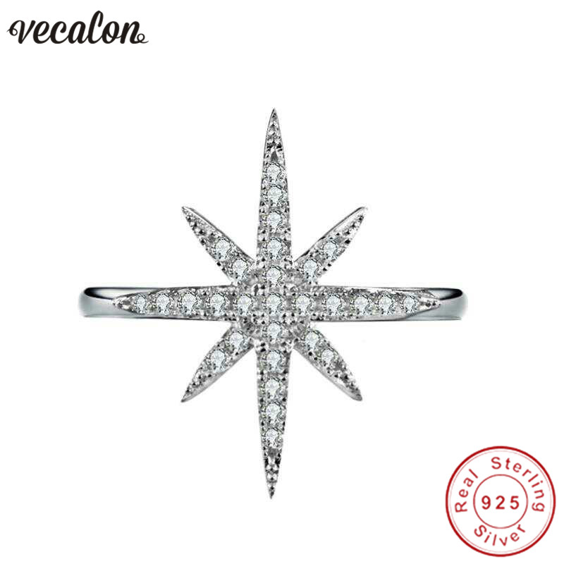 Vecalon Shine Promise ring 925 Sterling silver Engagement Ring Diamond Wedding band rings for women Jewelry Fast ship