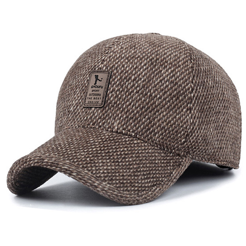 woolen knitted design winter baseball cap for men women warm casual male outdoor cycling ski Hats with earflaps