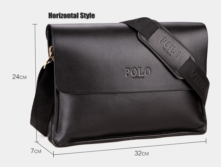 Men Classic Travel Business Shoulder Bag Wallet Satchel Pack Casual Daypack Leather Briefcase Crossbody Polo Messenger Bag