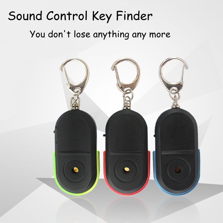 New Arrival Wireless 10m Anti-Lost Alarm Key Finder Locator Keychain Whistle Sound Control LED Light Mini Anti Lost Key Finder