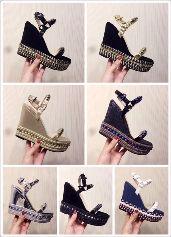 Designers Red Bottom Sandals Cataclou Cork Wedge Shoes Women Espadrille High Heel Summer Sandals Silver glitter-covered Platform Sandals, Black
Designers Red Bottom Sandals Cataclou Cork Wedge Shoes Women Espadrille High Heel Summer Sandals Silver glitter-covered Platform Sandals, Black