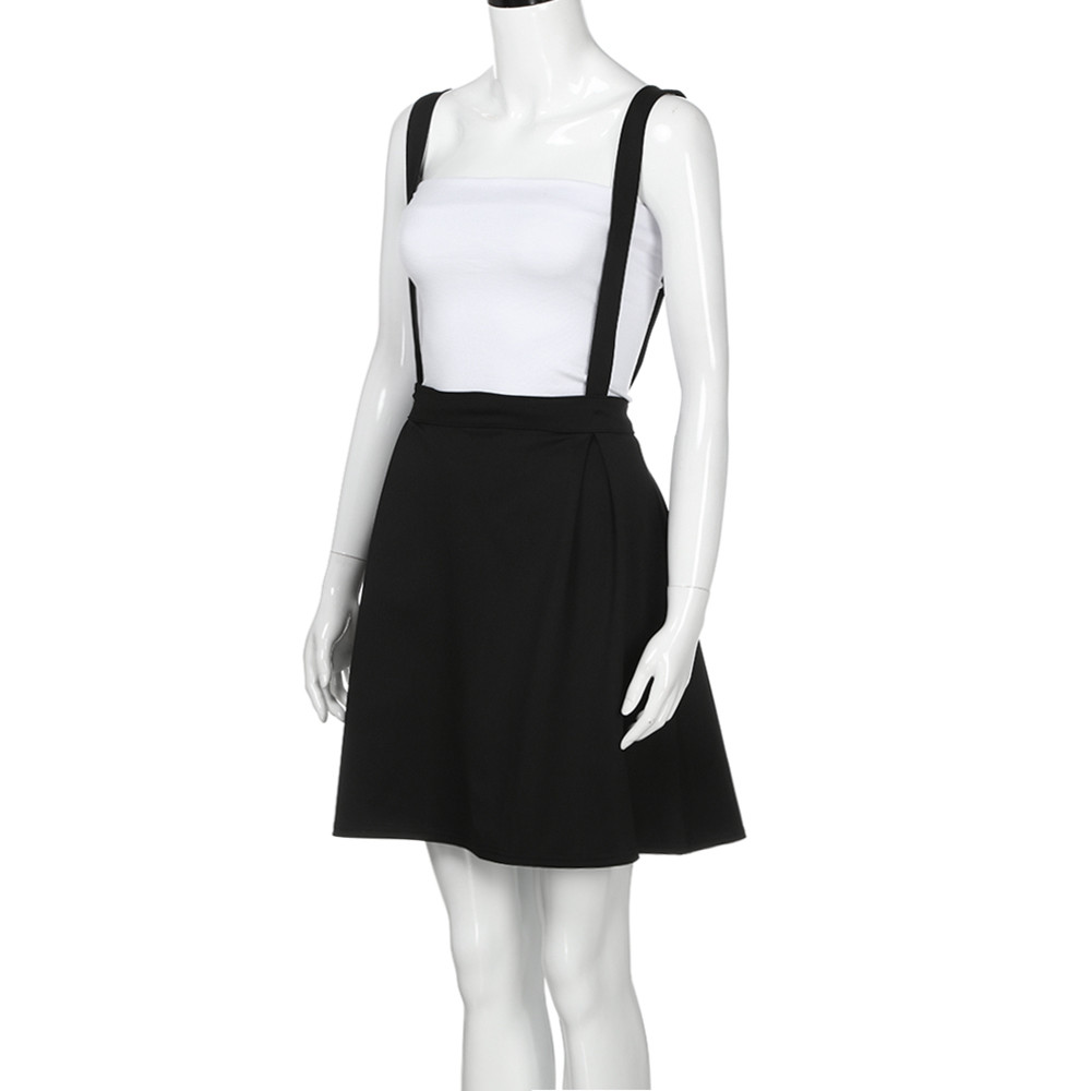 Womail Women skirt Summer Fashion Black Plus Size S-5XL Loose Strap Pure Color Short Mini Skirt Daily 2019 dropship f8