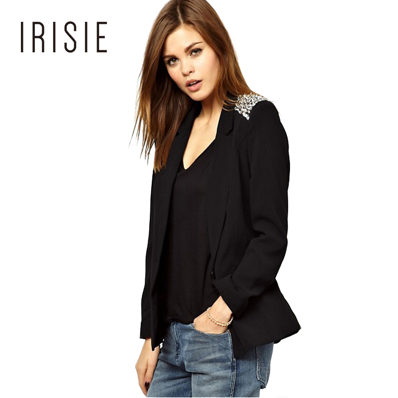IRISIE Apparel Rivet Shoulder Office Blazer Suit Black Casual Single Button Female Suit Jacket Slim Chic Basic Women Coat
IRISIE Apparel Rivet Shoulder Office Blazer Suit Black Casual Single Button Female Suit Jacket Slim Chic Basic Women Coat
