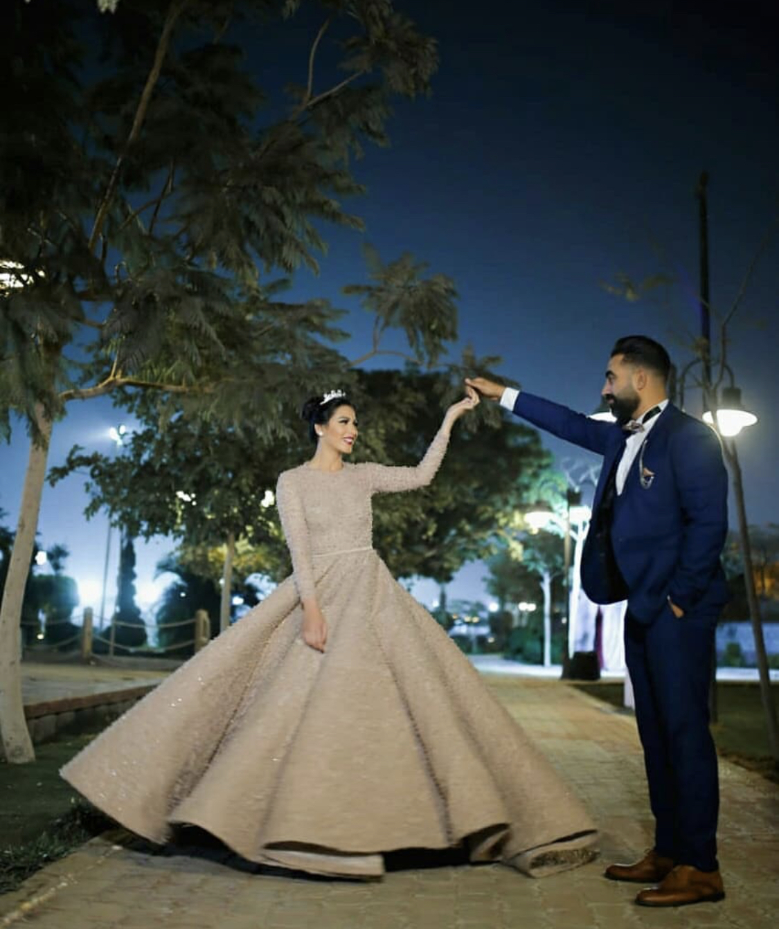 Luxury Ruffles Champagne Prom Dresses Lace Pearls A Line Jewel Neckline Long Sleeve Evening Dress Custom Made Formal Party Gowns