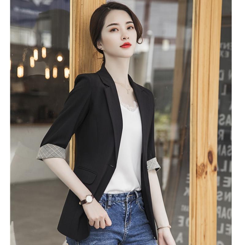 Female Black Blazer Women Half Sleeve Jackets Office Ladies Work Wear Clothes Slim Styles
Female Black Blazer Women Half Sleeve Jackets Office Ladies Work Wear Clothes Slim Styles