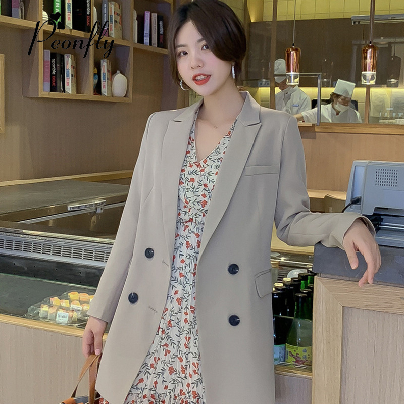 PEONFLY Loose Blazers Women New 2019 Autumn Suit Jacket Female Office Lady Black Double Breasted Notched Blazer Coat Fashion, Beige
PEONFLY Loose Blazers Women New 2019 Autumn Suit Jacket Female Office Lady Black Double Breasted Notched Blazer Coat Fashion, Beige