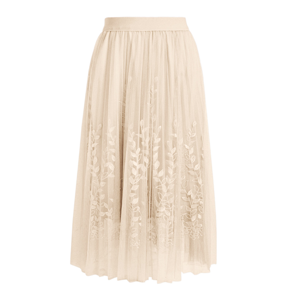 Women Summer Skirt Three-dimensional Embroidery Leaf Mesh Yarn Long Skirts Womens Jupe Femme faldas Mujer Moda 2019, Beige
Women Summer Skirt Three-dimensional Embroidery Leaf Mesh Yarn Long Skirts Womens Jupe Femme faldas Mujer Moda 2019, Beige