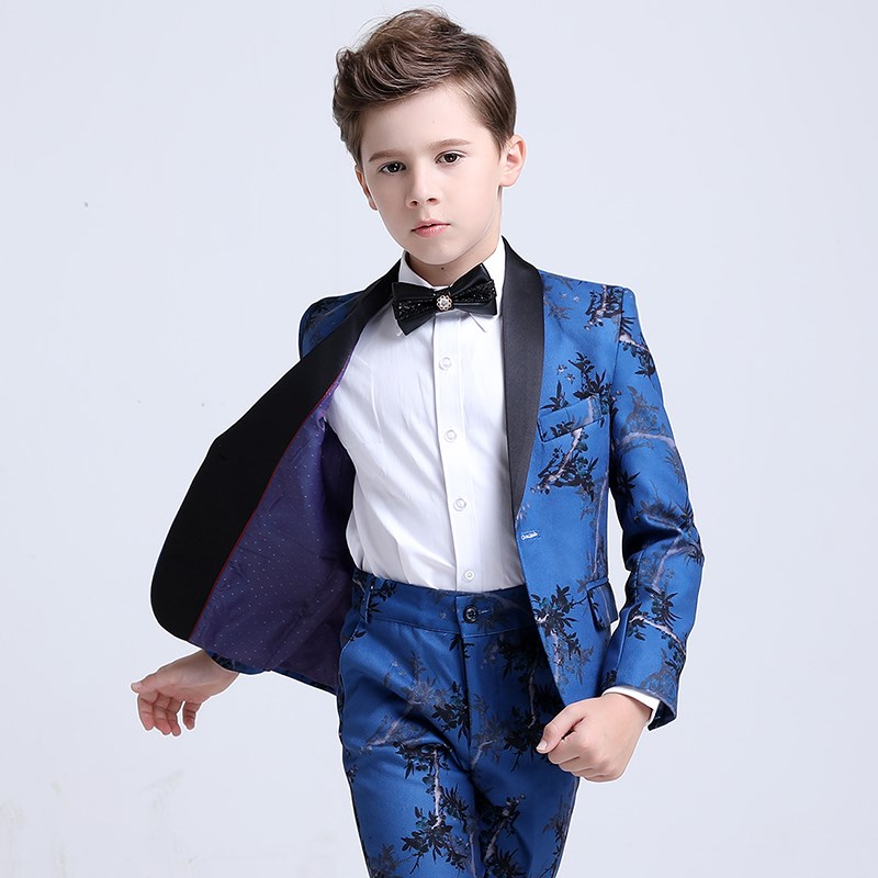 Boys Tuxedo Boys Dinner Suits Boys Formal Suits Tuxedo for Kids Tuxedo Formal Occasion Floral Print Suits For Little Men Three Pieces