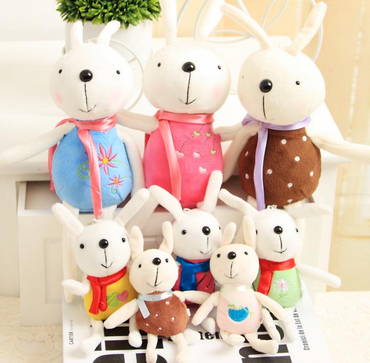 Plush rabbit pendant keychains cute cartoon bunny doll stuffed animals toys lovely bag room decorations 12cm 17cm 22cm 32cm