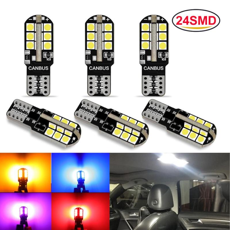 6pcs T10 W5W Led Bulb 194 168 24SMD 3030 Chips Canbus Error Free 6000K Pure White Wedge Door Instrument Side Bulb Lamp 12V, As pic
6pcs T10 W5W Led Bulb 194 168 24SMD 3030 Chips Canbus Error Free 6000K Pure White Wedge Door Instrument Side Bulb Lamp 12V, As pic