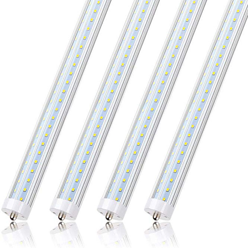 T8 8FT LED Tube Light 72w Single Pin FA8 Lamps 6000K Cold White Fluorescent Bulb Replacement Clear Cover Dual-Ended Power