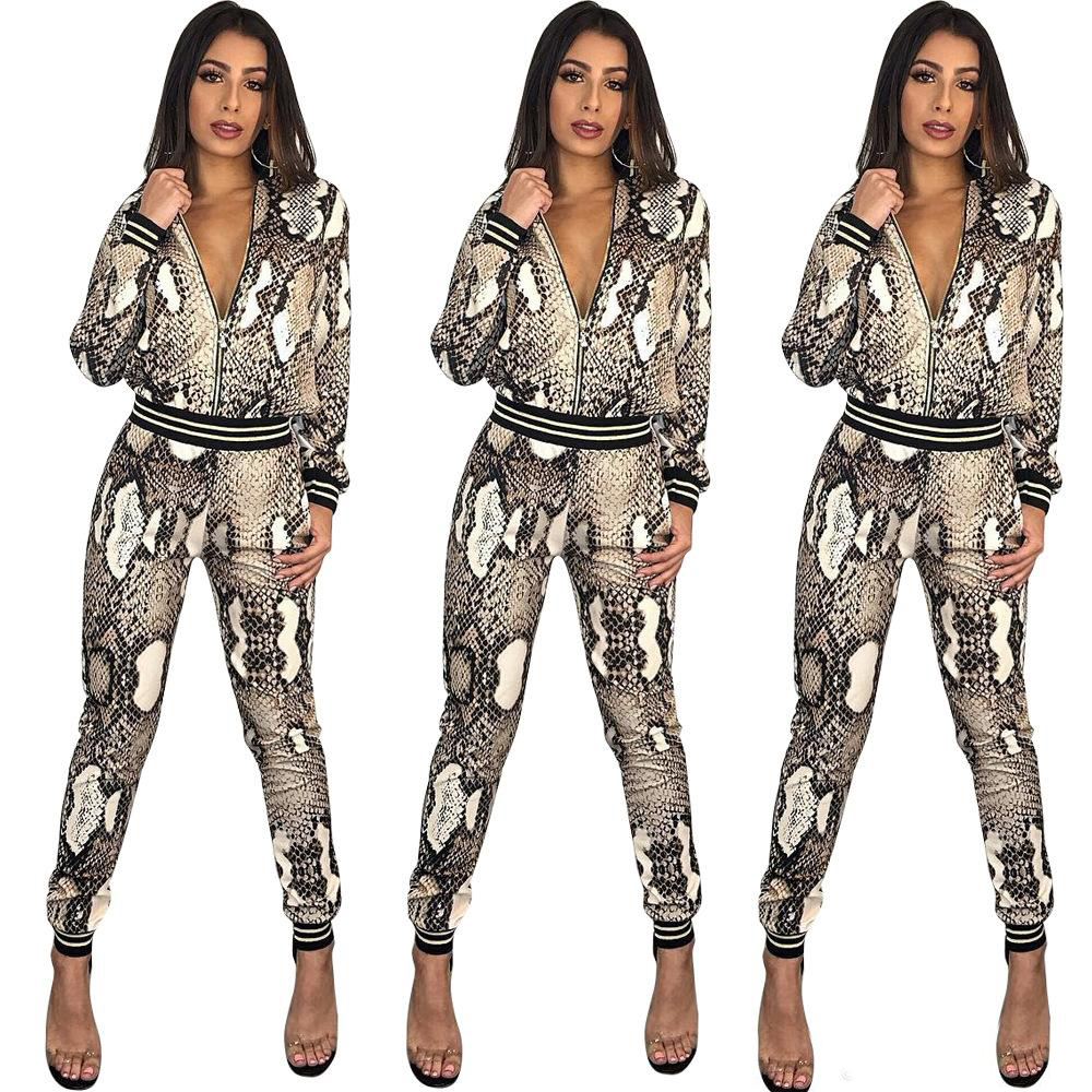 Designer Women Clothes 2 piece pants Snakeskin Print leopard jackets pencil leggings pants two pieces outfits fashion slim tracksuit, As picture
Designer Women Clothes 2 piece pants Snakeskin Print leopard jackets pencil leggings pants two pieces outfits fashion slim tracksuit, As picture