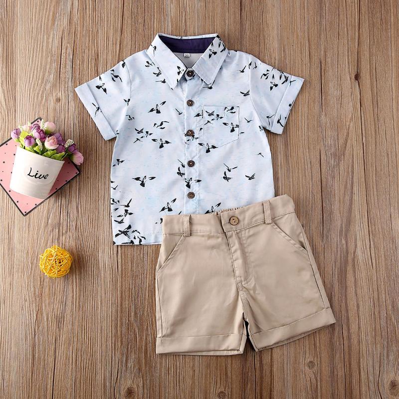 Kids Baby Boys Clothes Suit Two Pieces Set Summer Short Sleeve Button Shirt Top Shorts Pants Outfits, As picture 
Kids Baby Boys Clothes Suit Two Pieces Set Summer Short Sleeve Button Shirt Top Shorts Pants Outfits, As picture