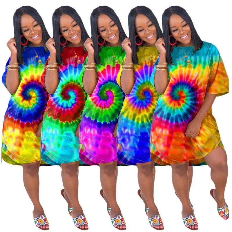 Tie Dye Designer Dresses Dropshipping Elegant Evening Fashion Frocks Women Summer Dress 2020 Red Pink Green Blue 3XL
Tie Dye Designer Dresses Dropshipping Elegant Evening Fashion Frocks Women Summer Dress 2020 Red Pink Green Blue 3XL