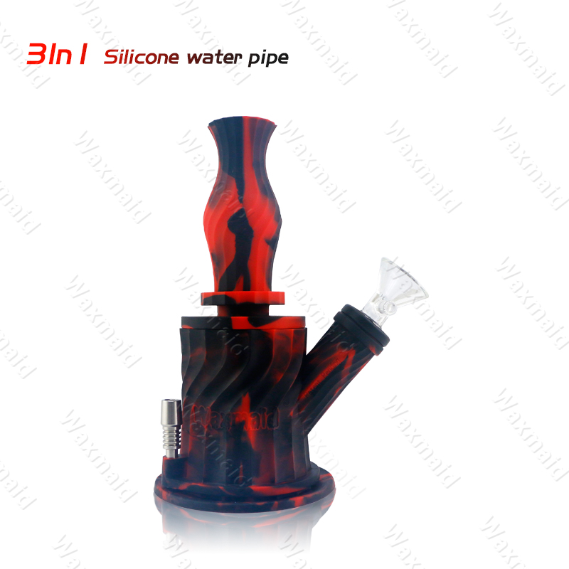 New Arrival Silicone Water Bongs Glass Pipe Smoking Tobacco Hookah 3 in 1 Mini Dab Rig
New Arrival Silicone Water Bongs Glass Pipe Smoking Tobacco Hookah 3 in 1 Mini Dab Rig
