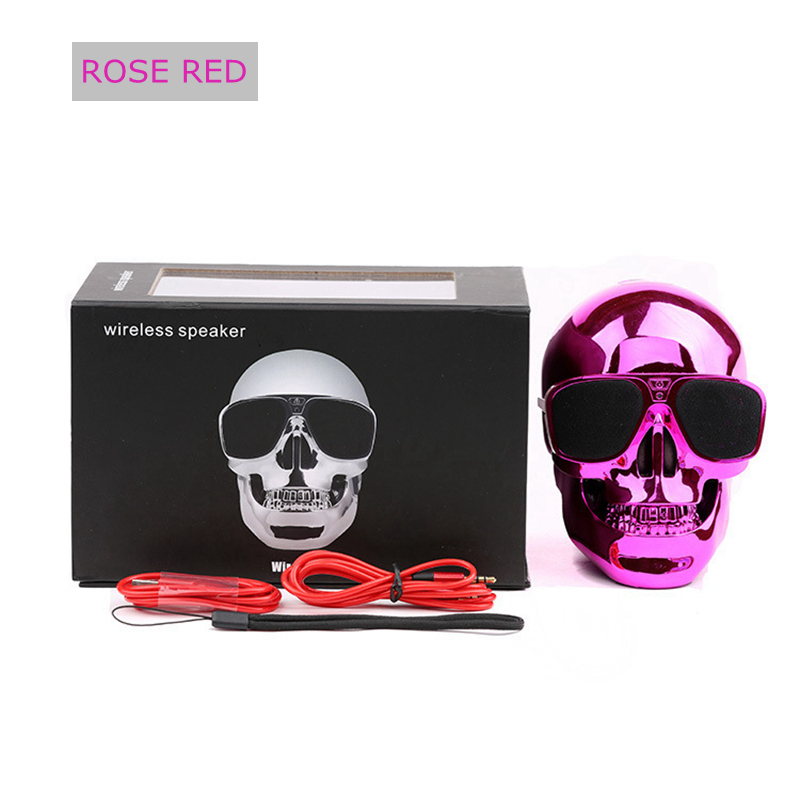 Portable Skull Bluetooth Speakers Skull Head Ghost Wireless Stereo Subwoofer Mega Bass 3D Stereo Hand-free Audio Player Mini Speaker New Hot