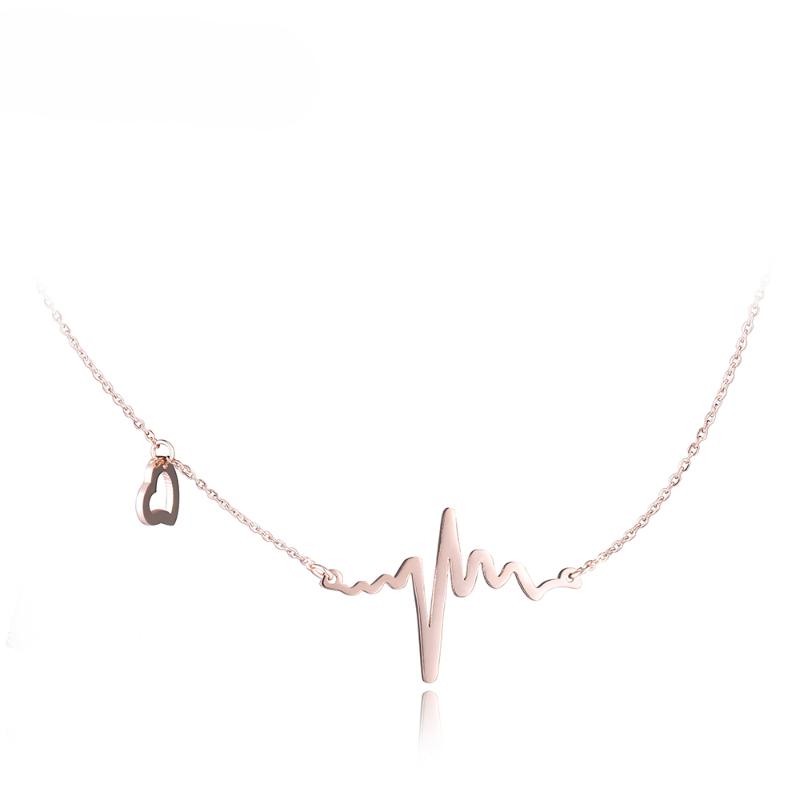 Trendy Heartbeat Titanium Stainless Steel Pendant Necklace For Women Rose Gold Chain Choker Necklace Jewelry N17014
Trendy Heartbeat Titanium Stainless Steel Pendant Necklace For Women Rose Gold Chain Choker Necklace Jewelry N17014