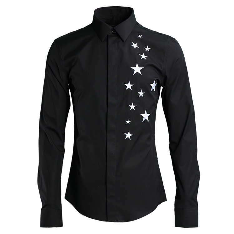 Minglu Original Design Men Shirt Long Sleeve Pentagram Embroidered Mens Dress Shirt White Black Slim Fit Casual Men 4XL
Minglu Original Design Men Shirt Long Sleeve Pentagram Embroidered Mens Dress Shirt White Black Slim Fit Casual Men 4XL