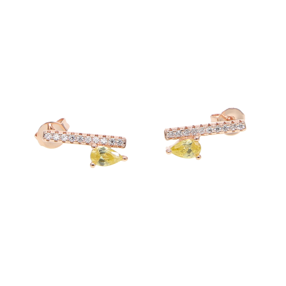 2018 High quality colorful Multi Color CZ Stone teardrop square shape Stud Earring for Girls 2018 New Fashion Christmas gift Jewelry