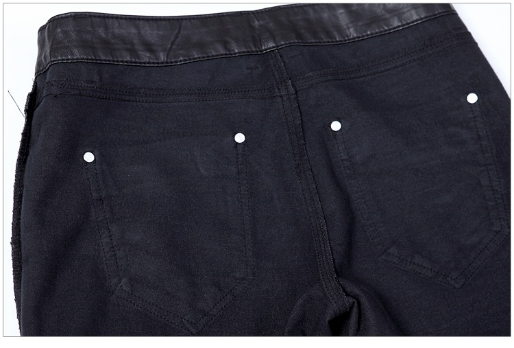 Men's Jeans Fashion Men Leather Pants Skinny Motorcycle Straight Casual Trousers Size 28-36 A103