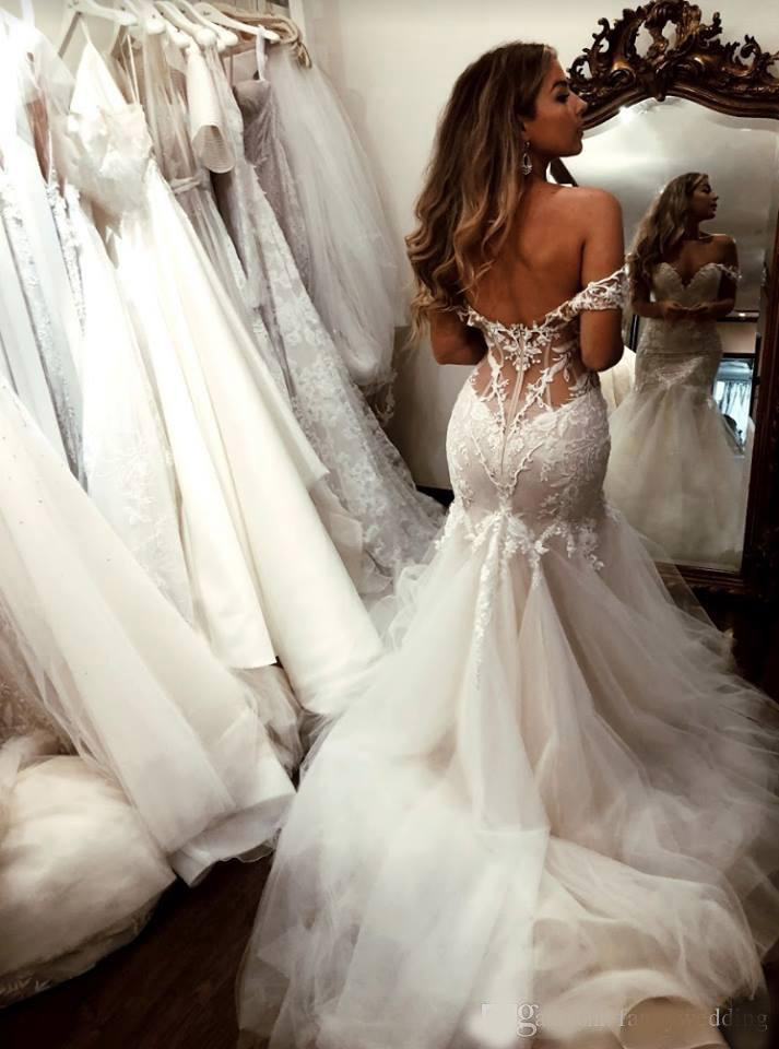 Lace Sexy Mermaid 2020 Wedding Dresses Spaghetti Beaded Tulle Bridal Dresses Vintage Cheap Sweep Train Wedding Gowns