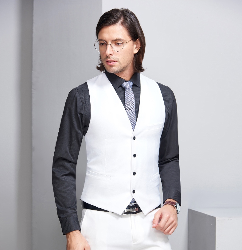 Custom Made Fine Cool Single Breasted Vests British Style For Men Suitable For Men's Wedding / Dance / Dinner Best Men's Vest