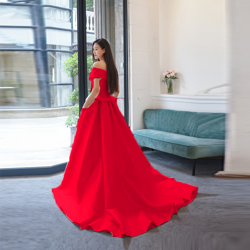 Women Jumpsuit With Long Train White Evening Dresses Off Shoulder Sweep Train Elegant Prom Dress Party Zuhair Murad Dress Vestidos Festa