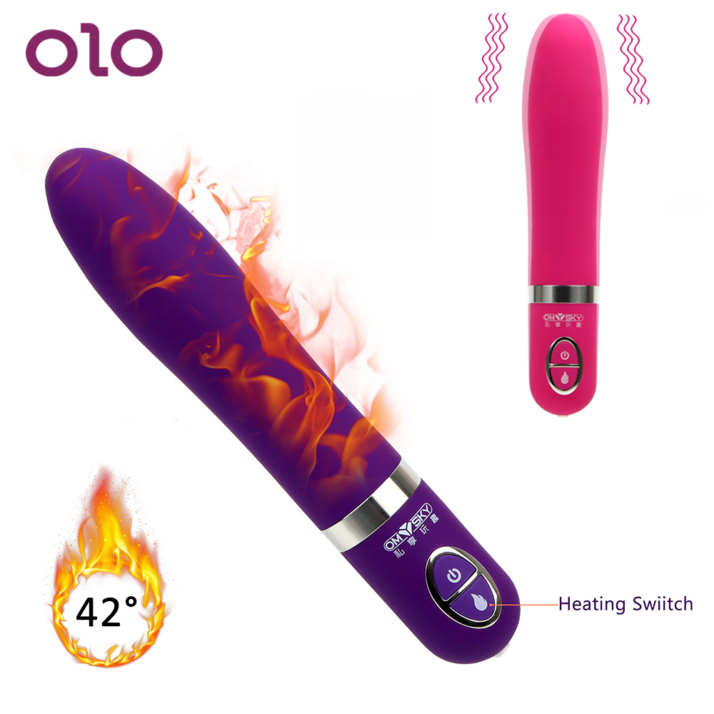 OLO Chauffage Dildo Vibromator G-Spot Massager Magic Wand 10 Vitesse Clitoris Stimulateur AV Stick Stick Vibrateurs Jouets sexuels pour femmes MX