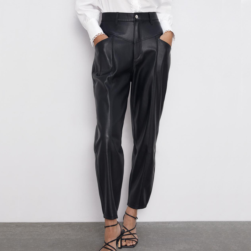 Fandy Lokar Faux Leather Pants Women Fashion PU Leather Loose Trousers Women Elegant Pockets Zipper Button Pant Female Ladies IR, Zrpa1826
Fandy Lokar Faux Leather Pants Women Fashion PU Leather Loose Trousers Women Elegant Pockets Zipper Button Pant Female Ladies IR, Zrpa1826