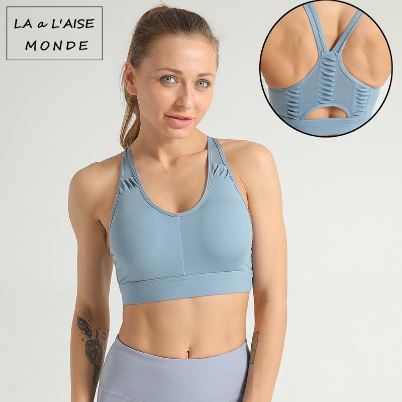 Fashion New Solid Color sport Vest Sports Bra Push Up Breathable Quick Dry Mesh Gauze Back Gathered Pleated Yoga Bra Women, Black
Fashion New Solid Color sport Vest Sports Bra Push Up Breathable Quick Dry Mesh Gauze Back Gathered Pleated Yoga Bra Women, Black