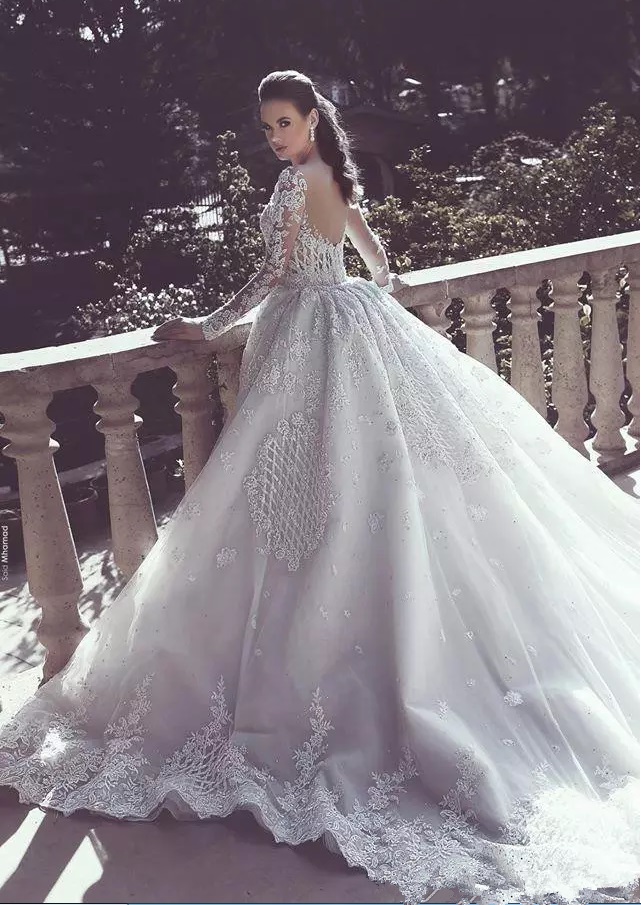 luxury dubai mermaid wedding dresses long sleeve lace crystal beaded detachable train plus size chapel saudi arabic caftan bridal gowns