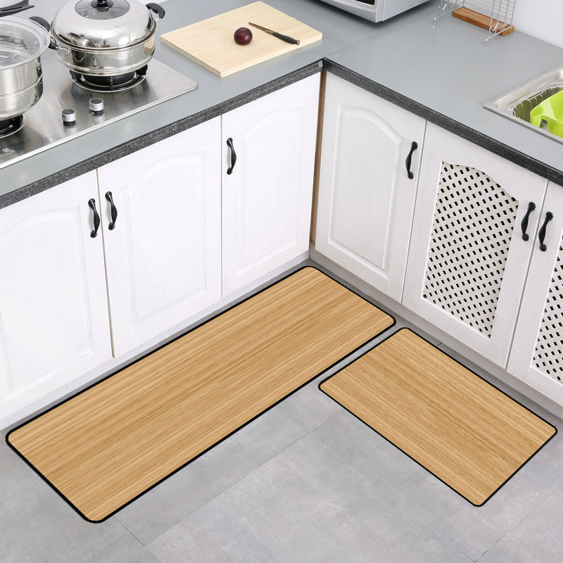 Wood Grain Anti-slip Kitchen Mat Long Bath Carpet Modern Entrance Doormat Tapete Absorbent Bedroom Living Room Floor Mat